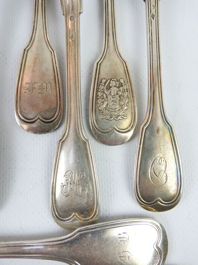 LOT of silver cutlery including twelve large...