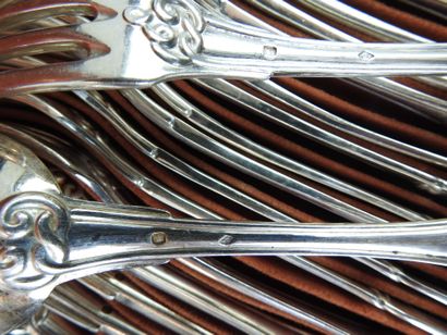 silver flatware set with TWELVE COUVERTS...