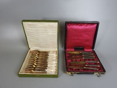 TWO BOXES containing 12 dessert forks with...