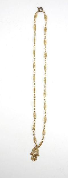 NECKLACE hand of Fathma in yellow gold 750...
