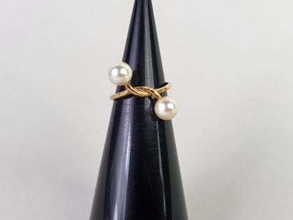 Ring Toi et Moi in 18K yellow gold set with...