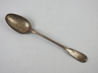 RAGOUT SPOON in silver, net pattern. Marks...