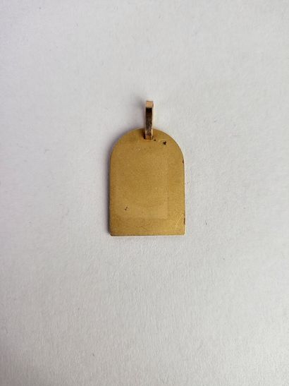 Religious medal in yellow gold 18K (750°/°°)...