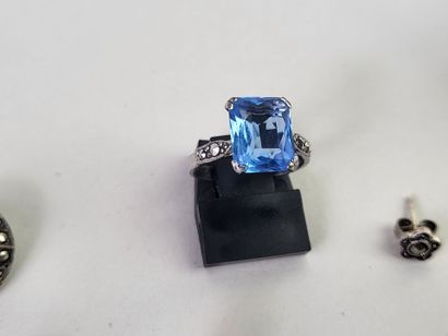Lot of 20 silver jewels (800°/°°°) and marcasites...