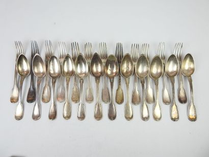 LARGE CUTLERY. Twelve large forks and twelve...