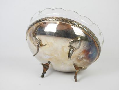CUP in silver plated metal of circular form...