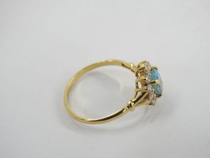 RING in yellow gold 750 thousandths decorated...