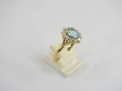 RING in yellow gold 750 thousandths decorated...