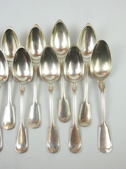 CHRISTOFLE: set of twelve large silver plated...