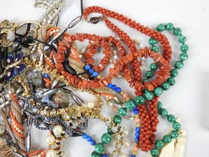 LOT of fancy jewelry in gold metal, hard...