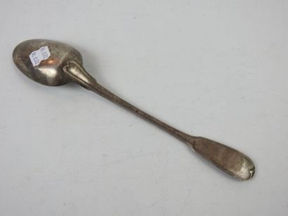 RAGOUT SPOON in silver, net pattern. Marks...