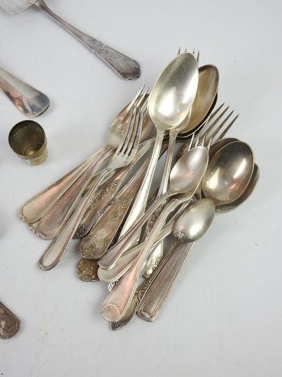 LOT of silver plated cutlery including serving...