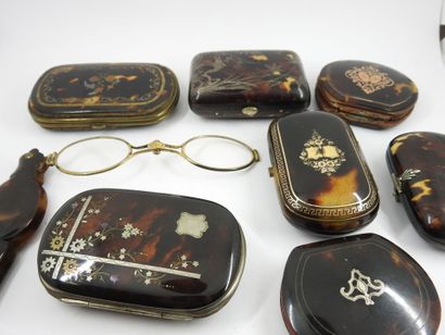 NINE CASH HOLDER or boxes in tortoise shell....