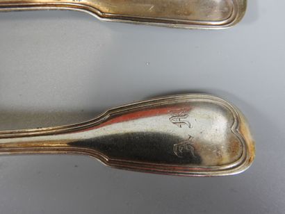 MENAGERE comprising 18 silver cutlery pieces,...
