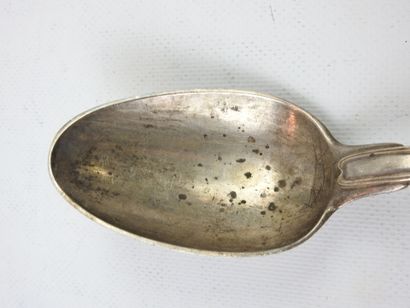 RAGOUT SPOON in silver, net pattern. Marks...