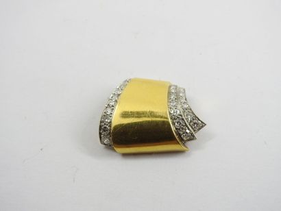 CLIP of Art Deco lapel in yellow gold (750...