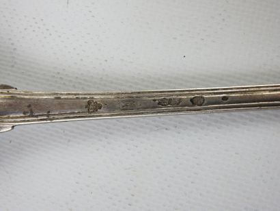 RAGOUT SPOON in silver, net pattern. Marks...