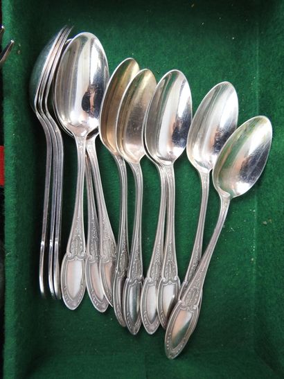 ERCUIS: Twelve large silver-plated flatware...