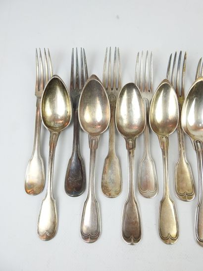 LARGE CUTLERY. Twelve large forks and twelve...