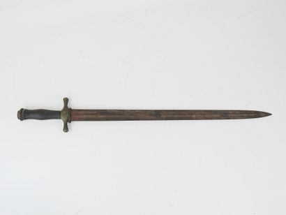 FRANCE. Dagger of venery with handle in ebony,...