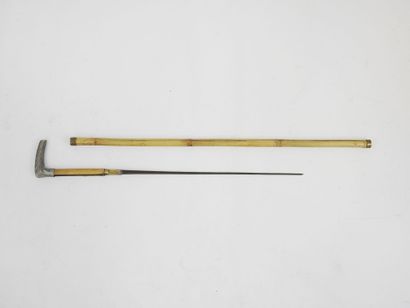 FRANCE. CANNES. Sword cane with bamboo shaft,...