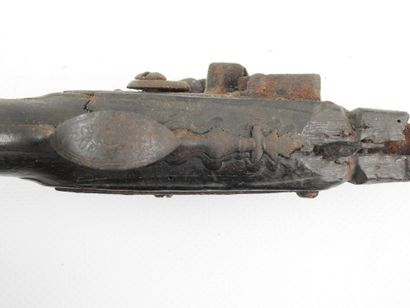 FRANCE. Small flintlock travel pistol with...