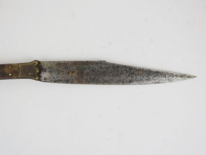 SPAIN. Large Navaja knife with handle decorated...