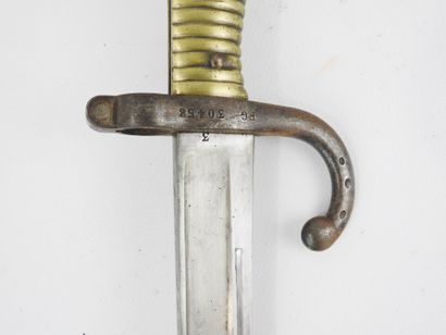 FRANCE. Chassepot bayonet with brass handle...