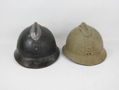 FRANCE. Lot of 2 Adrian helmets model 1926...