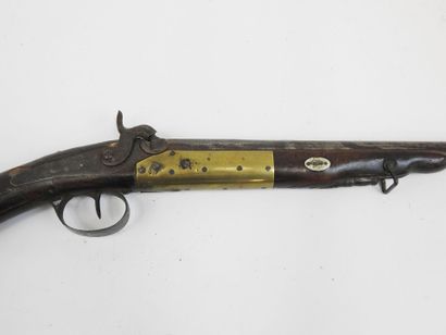 FRANCE. Single shot flintlock shotgun converted...