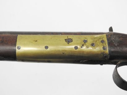 FRANCE. Single shot flintlock shotgun converted...