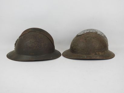 FRANCE. Lot of 2 Adrian helmets model 1926...