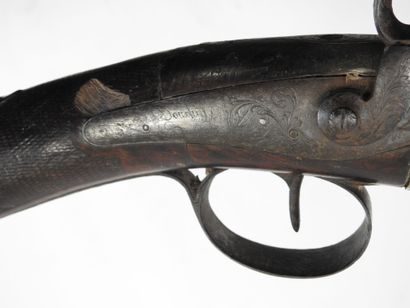 FRANCE. Single shot flintlock shotgun converted...