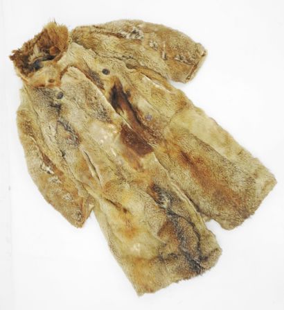 FRANCE. Large fur coat with tartan lining,...
