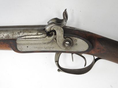 FRANCE. Percussion shotgun, walnut frame,...