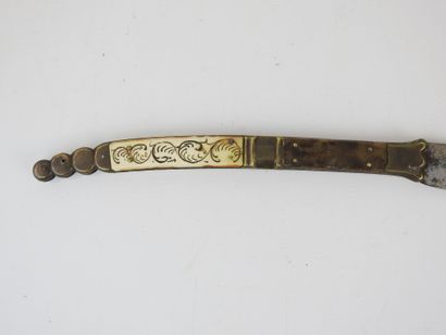 SPAIN. Large Navaja knife with handle decorated...