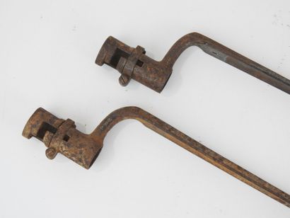 FRANCE. Set of two bayonets with socket one...