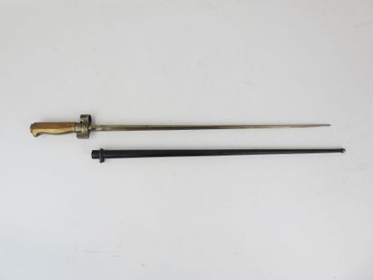 FRANCE. Lebel bayonet with brass handle,...