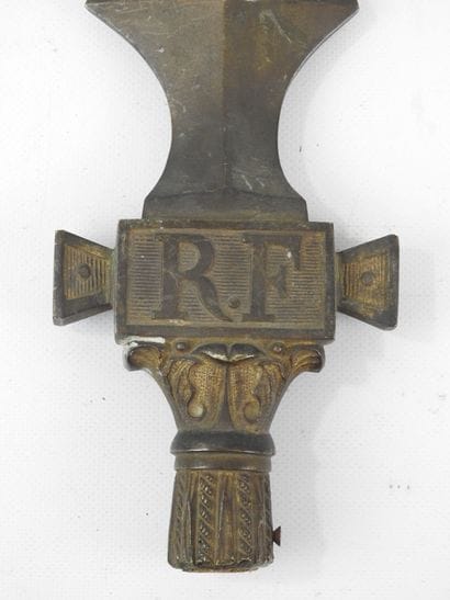 COPPERIES. FRANCE. Point of flag in gilded...