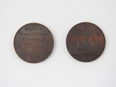 MEDALS. FRANCE. Lot of 2 medals, Inauguration...