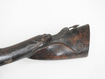 FRANCE. Single shot flintlock shotgun converted...
