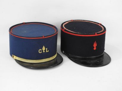 FIREMEN. Fireman kepi in black cloth with...