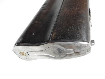 SPAIN. Hunting rifle with carved walnut frame,...