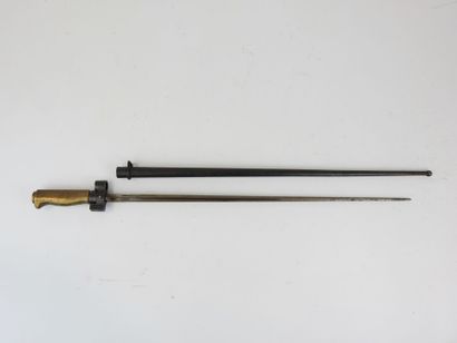 FRANCE. Lebel bayonet with brass handle,...