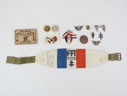 FRANCE. Lot d'insignes FFI métalliques divers,...
