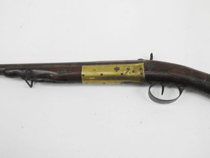 FRANCE. Single shot flintlock shotgun converted...