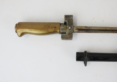 FRANCE. Lebel bayonet with brass handle,...