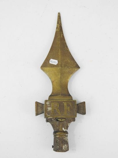 COPPERIES. FRANCE. Point of flag in gilded...