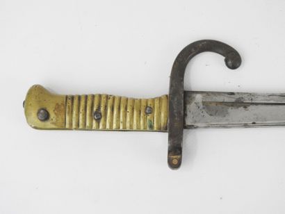 FRANCE. Chassepot bayonet with brass handle...