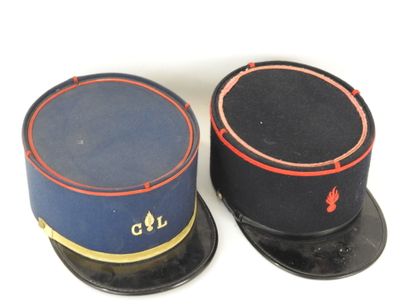 FIREMEN. Fireman kepi in black cloth with...